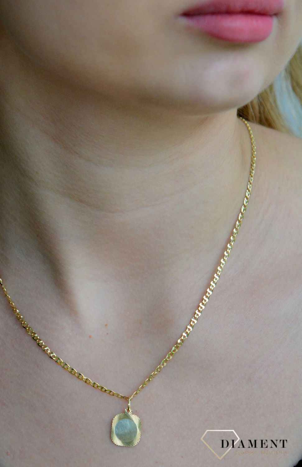 Złota zawieszka 585 blaszka do graweru ZA 7574.jpg